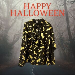 METALLIC GOLD BATS BOWKNOT CAPE SLEEVES TOP by Chic Wish, NWT